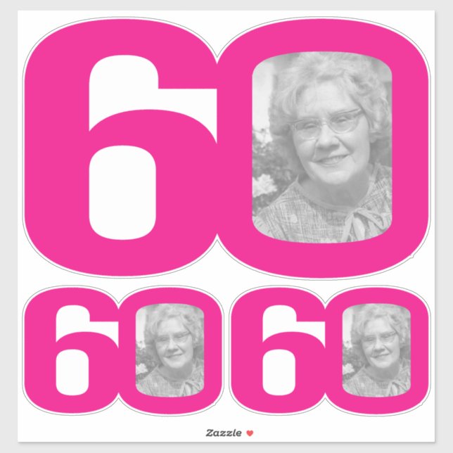 60th birthday photo in the 0 stickers (Sheet)