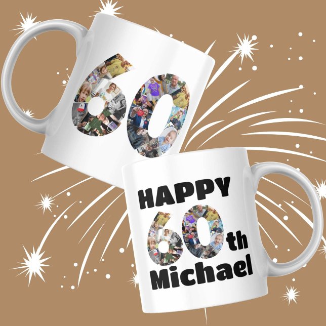 60th birthday photo memory photographic pictures coffee mug (Creator Uploaded)