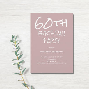 60th Birthday Pink Party  Invitation