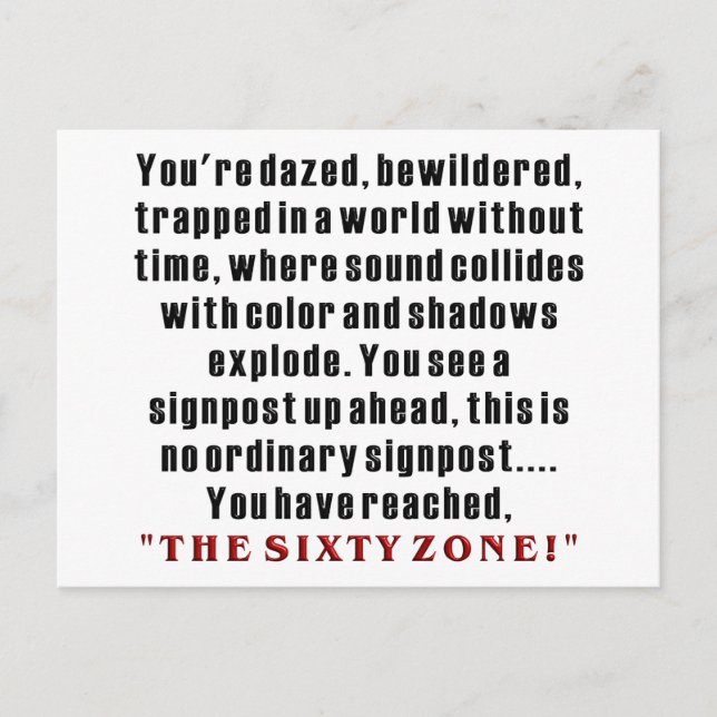 60th Birthday Postcard (Front)