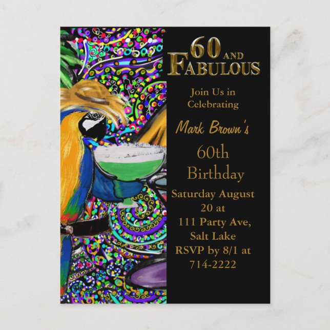 60th Birthday  Postcard (Front)