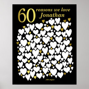 60th Birthday Poster - 60 Reasons We Love You