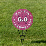 60th Birthday Premium Yard Sign<br><div class="desc">Our 60th Birthday Premium Yard Sign is a the perfect yard sign for a Fiftieth  birthday party!  Two-sided yard sign features text in white against a dark pink background.   Cool way to celebrate friends who are turning 60!</div>