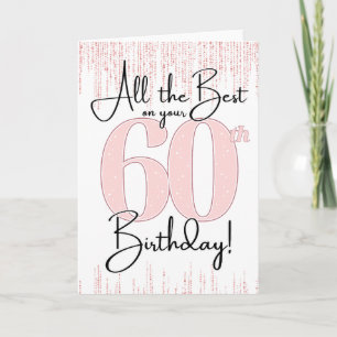 60th Birthday Pretty in Pink Card