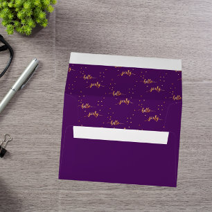 60th birthday purple gold hello 60 typography envelope