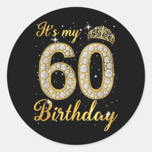 60th Birthday Queen Diamond Crown 60 Year Old Classic Round Sticker