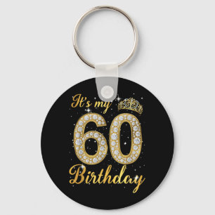 60th Birthday Queen Diamond Crown 60 Year Old Key Ring