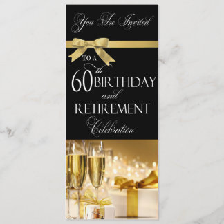 60th Birthday Retirement Combination Invitation
