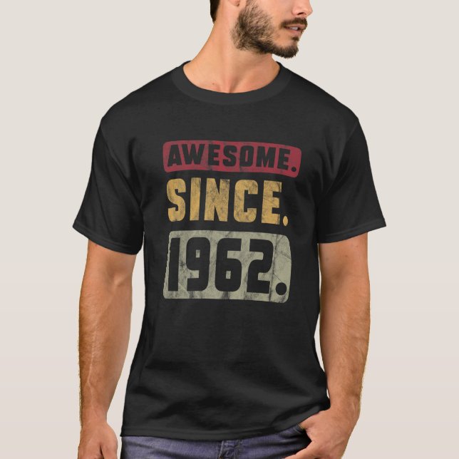 60Th Birthday Retro Graphic Tees Awesome Since 196 (Front)