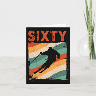 60th Birthday Retro Ski Skiing 60 Year Old Men Wom Card