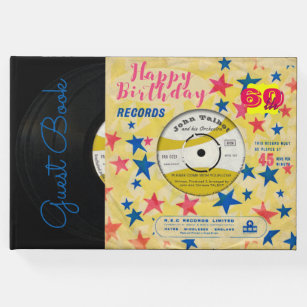 60th Birthday Retro Vinyl Record 45 Rpm Guest Book - 