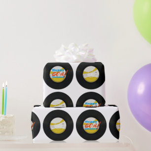 60th Birthday Retro Vinyl Record 45 RPM WPsD Wrapping Paper