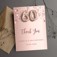 60th birthday rose gold pink stars