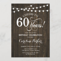 60th Birthday - Rustic Wood Pattern