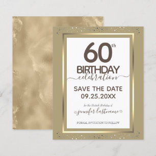 60th Birthday Save the Date Budget Invitation