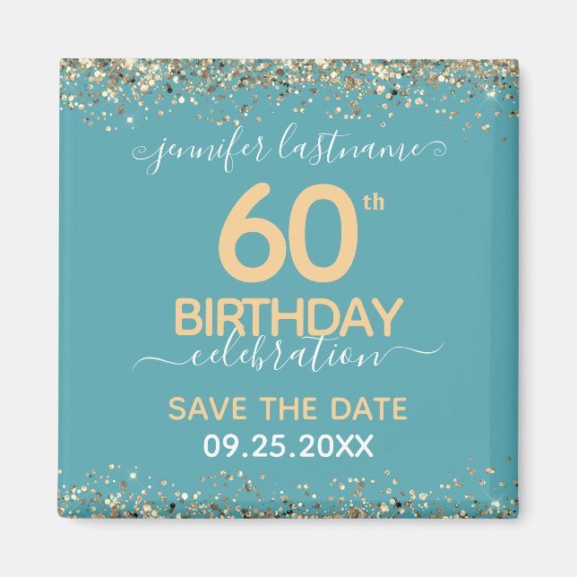 60th Birthday Save the Date Magnet (Front)