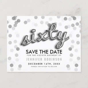 60th Birthday Save The Date Cards Zazzle Uk