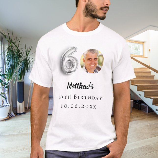 60th birthday silver photo T-Shirt (Creator Uploaded)