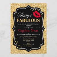 60th Birthday - Sixty Fabulous Gold Black Red
