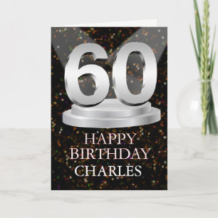 60th Birthday Spotlights Add A Name Card