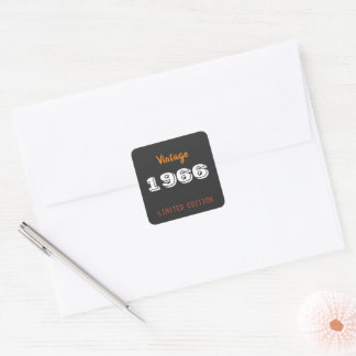 60th Birthday Sticker – Vintage 1966 Black & Gold
