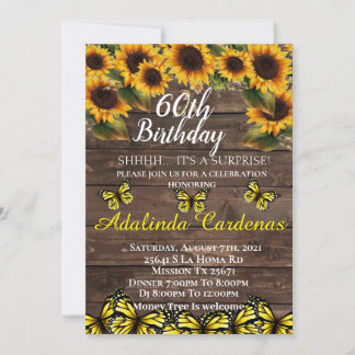 60th Birthday Sunflower Invitation