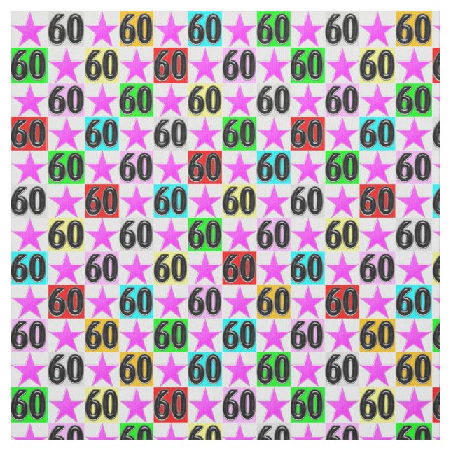 60TH BIRTHDAY SUPER STAR FABRIC (Swatch)