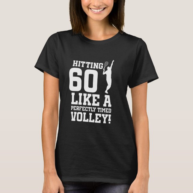 60th Birthday Tennis 60 Years Old Tennis Player Bi T-Shirt (Front)