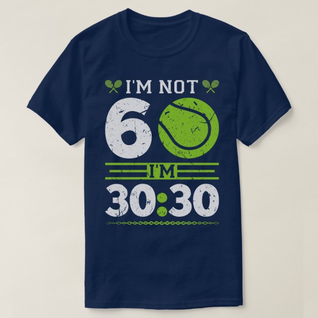 60th Birthday Tennis T-Shirt (Design Front)