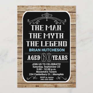 60th Birthday The Man The Myth The Legend 60 YRS Invitation