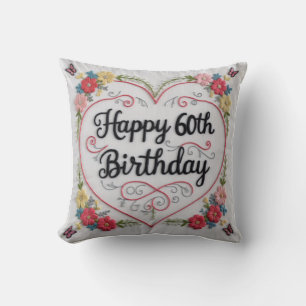 60th Birthday Throw Pillow: A Timeless Tribute Cushion