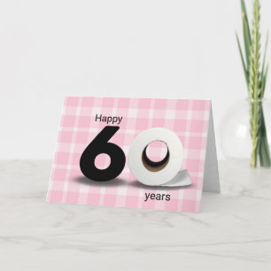 60th birthday toilet paper roll on plaid card