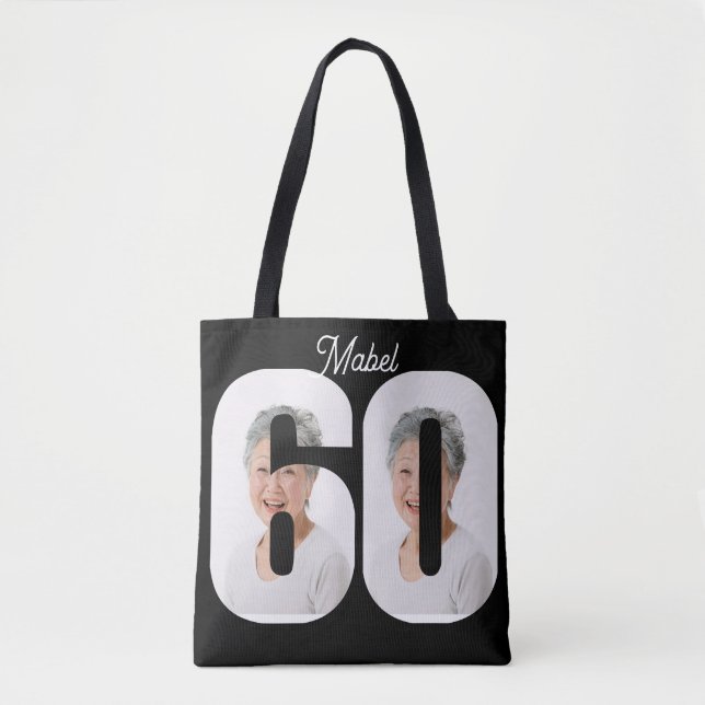 60th birthday  tote bag (Front)