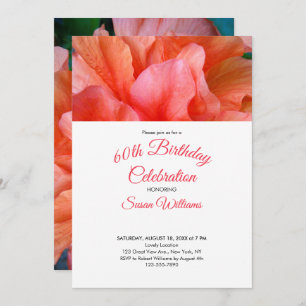 60th Birthday Tropical Flower Photo Invitation