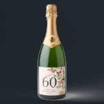 60th Birthday Vintage Floral Sparkling Wine Label<br><div class="desc">Transform any sparkling wine bottle into a memorable keepsake for a 60th birthday celebration with our charming Vintage Floral Wine Labels. Discover how these customisable Zazzle designs elevate your party décor and make the perfect gift for the wine enthusiast turning 60!</div>