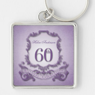 60th Birthday Vintage Frame personalised keychain