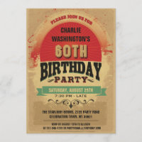 60th Birthday Vintage Typography Grunge