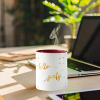 60th birthday white gold hello sixty