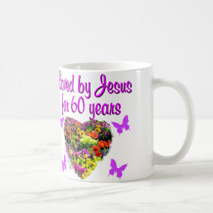 60TH BIRTHDAY WILD FLOWER PHOTO COFFEE MUG