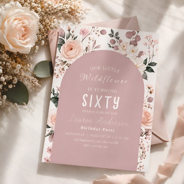 60th Birthday Wildflower Invitation (Creator Uploaded)
