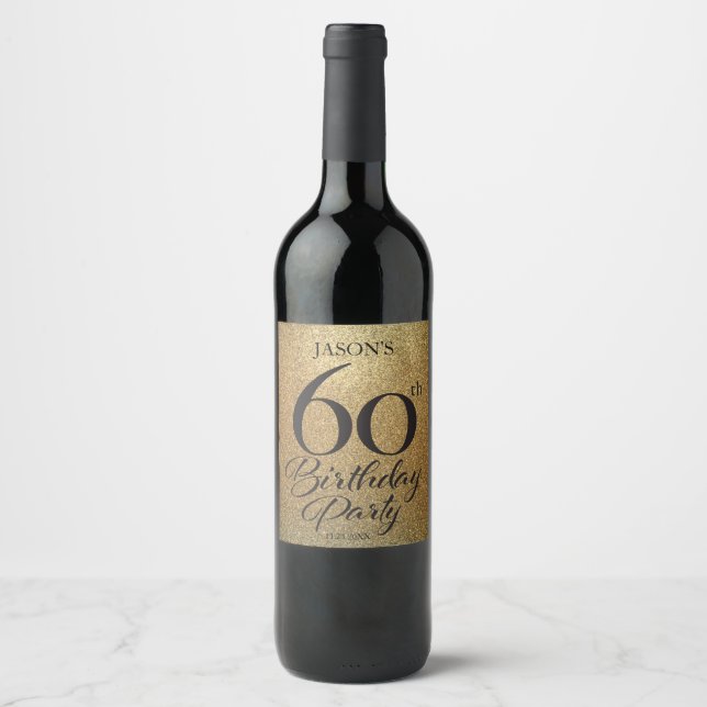 60th Birthday Wine Label (Front)