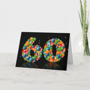 60th birthday with numbers formed from balls card
