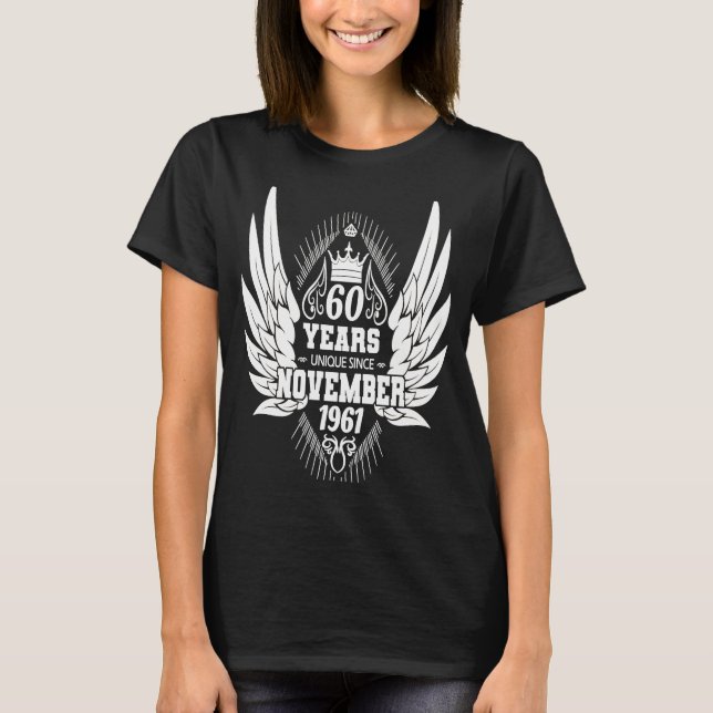 60th birthday  women angel wings T-Shirt (Front)