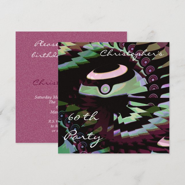 60th Bowls Birthday Invitation (Front/Back)