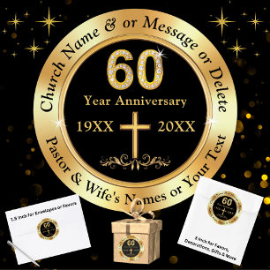 60th Church Anniversary, for Favours, Envelopes... Classic Round Sticker