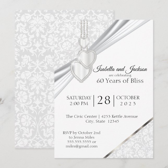 60th Diamond Anniversary Design Invitation (Front/Back)
