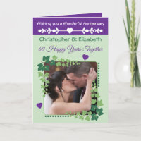 60th Diamond Anniversary photo green purple