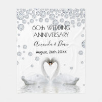 60th diamond anniversary white swans in love