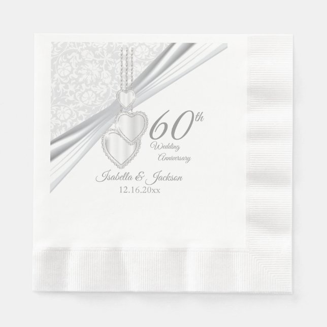 60th Diamond Wedding Anniversary 2 Napkin (Front)