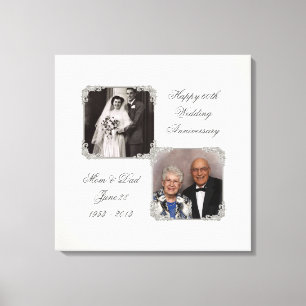 60th Diamond Wedding Anniversary Canvas Print